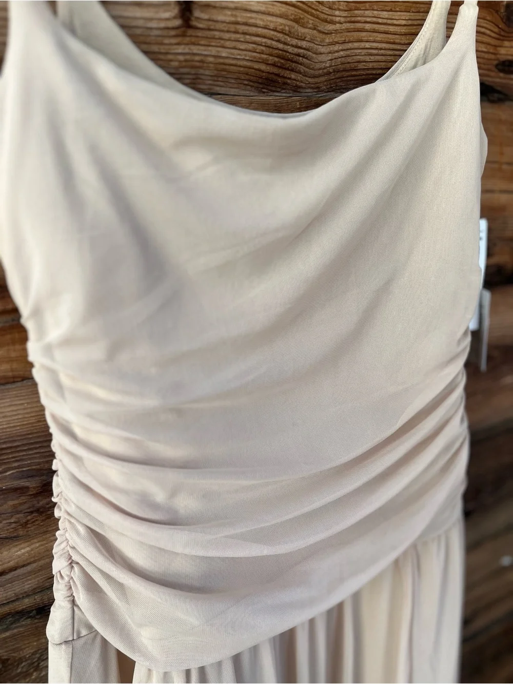 ABERCROMBIE & FITCH | NWT Sleeveless Beige Tan Chiffon Maxi Dress M
